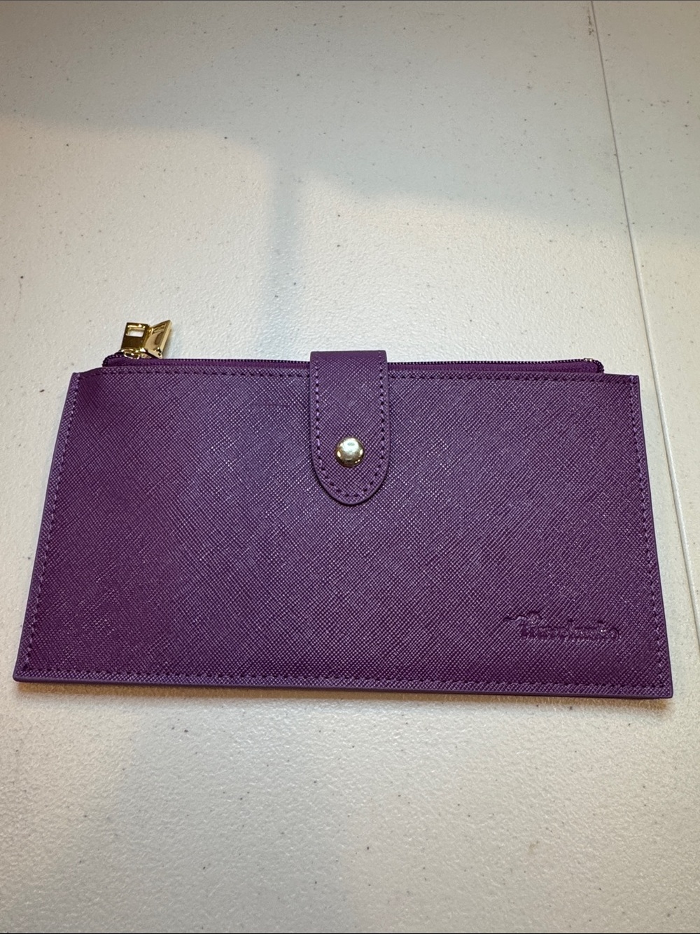 Purple Women's Long Wallet with Secure Zip and Snap Closure - NEW